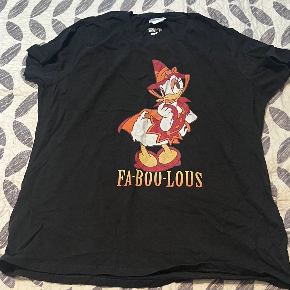 Disney Black Tee with Donald Duck Halloween Design